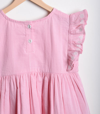 Pink Cotton Embroidered Top
