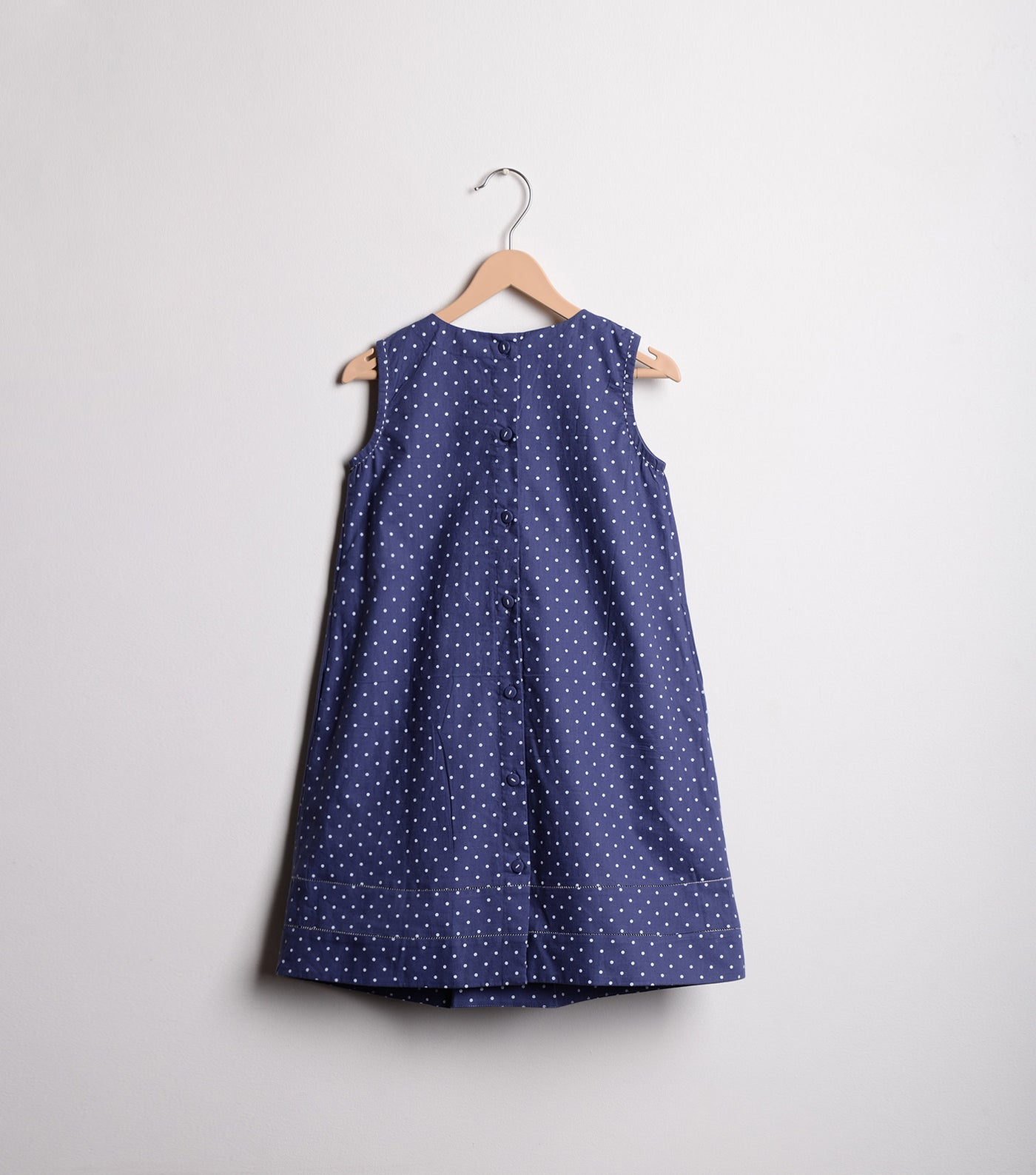 Navy Cotton A-line dress