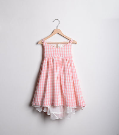 Peach flared dress