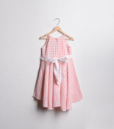 Peach Viscose flared dress
