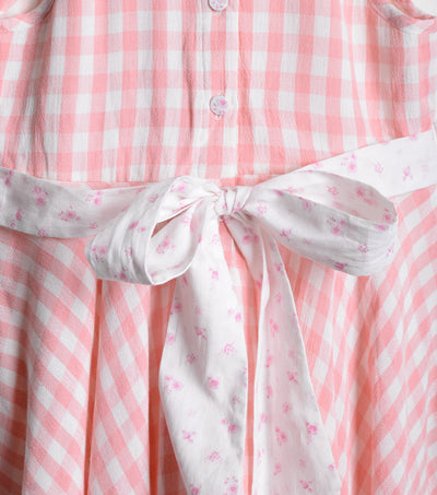 Peach Viscose flared dress