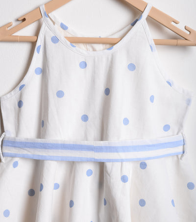 White Cotton Polka dress