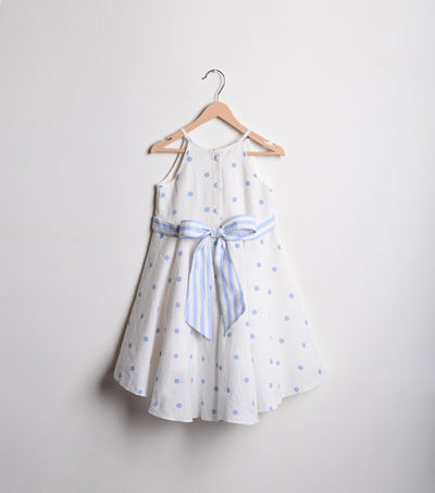 White Cotton Polka dress