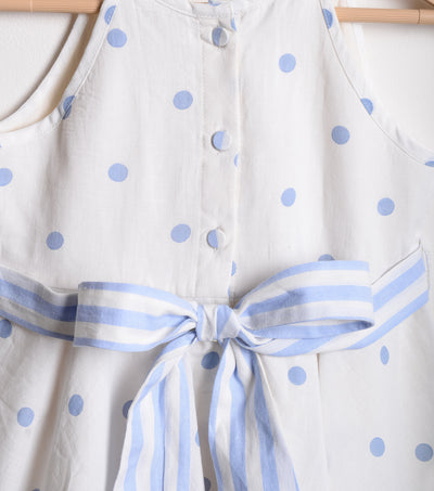 White Cotton Polka dress