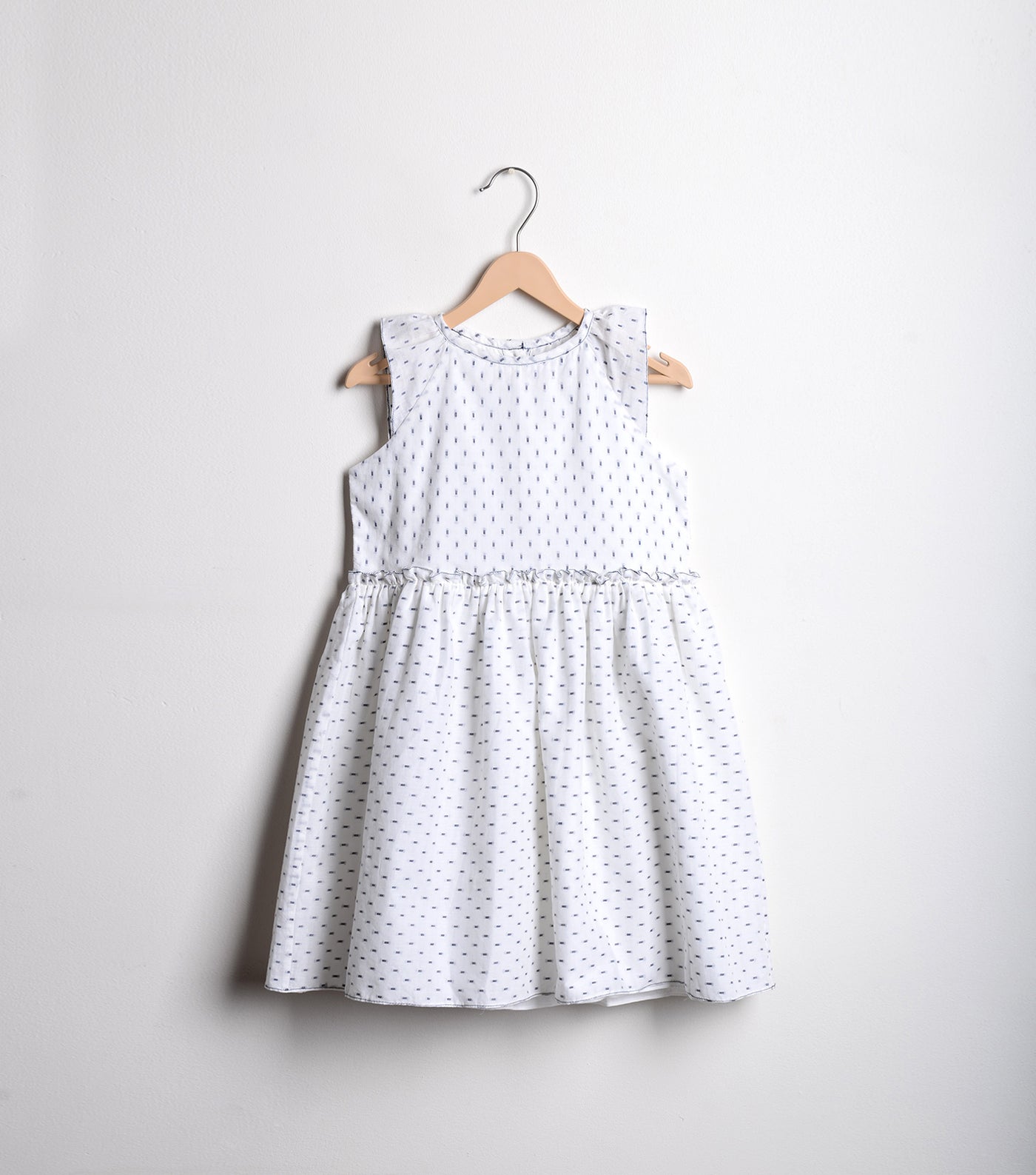 White Cotton Flared dress