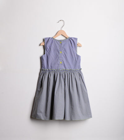 Mauve Printed Cotton Flared dress