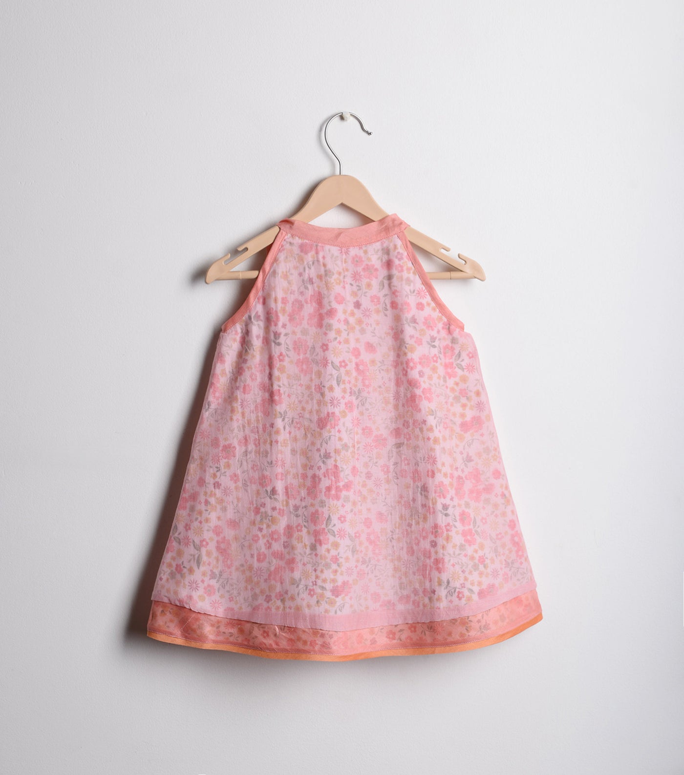 Pink Chanderi flared dress