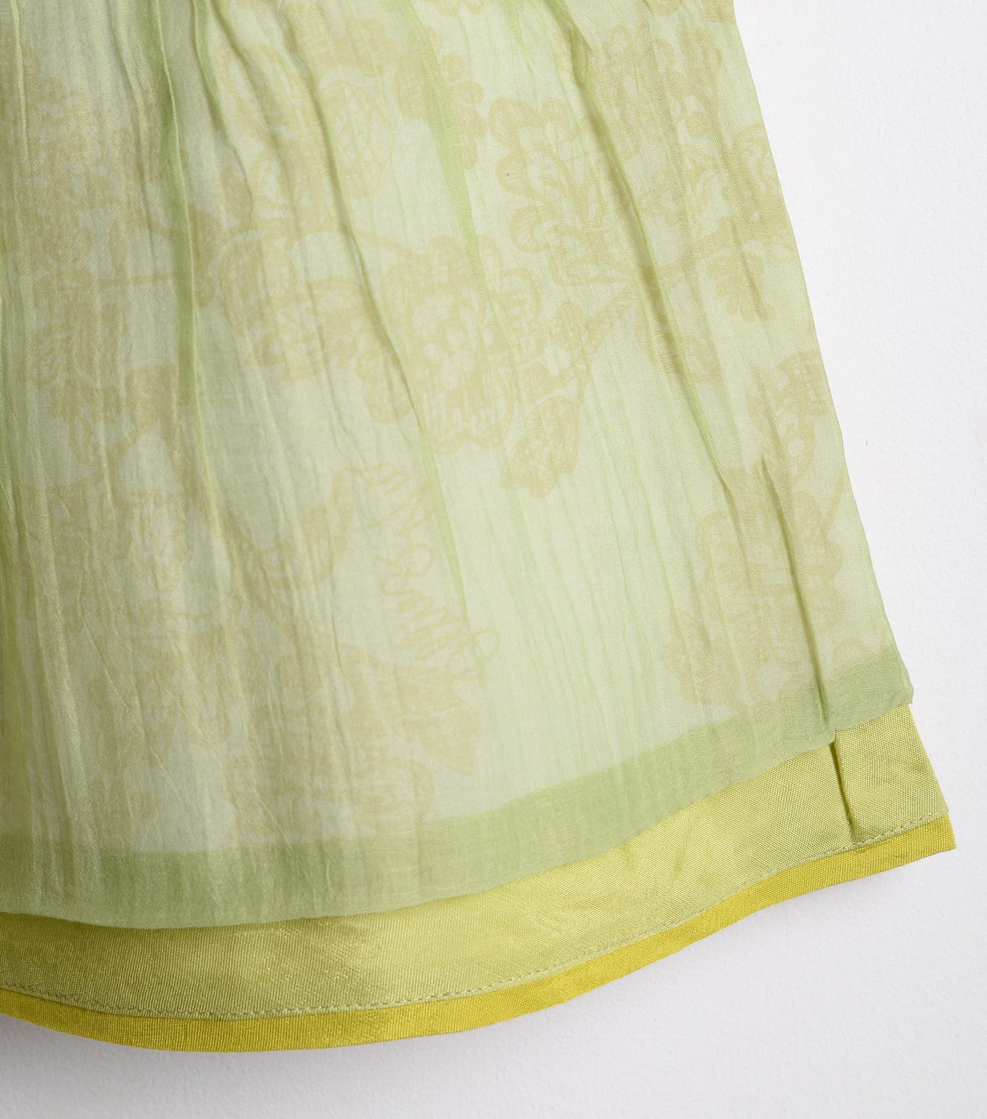 Green Chanderi Flared dress