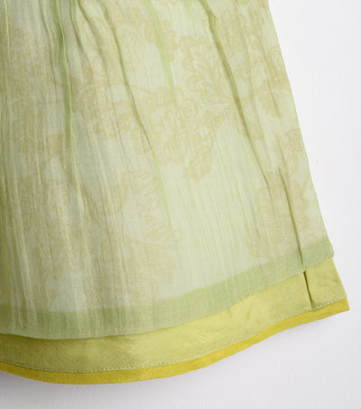 Green Chanderi Flared dress