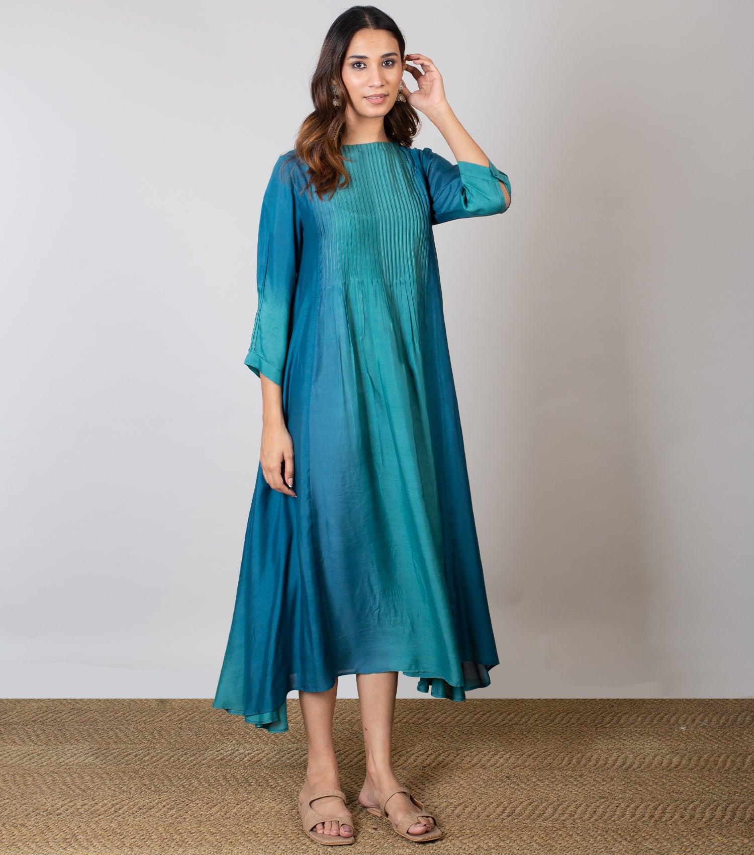 Green Ombre Dye Dress – Tulsi Online