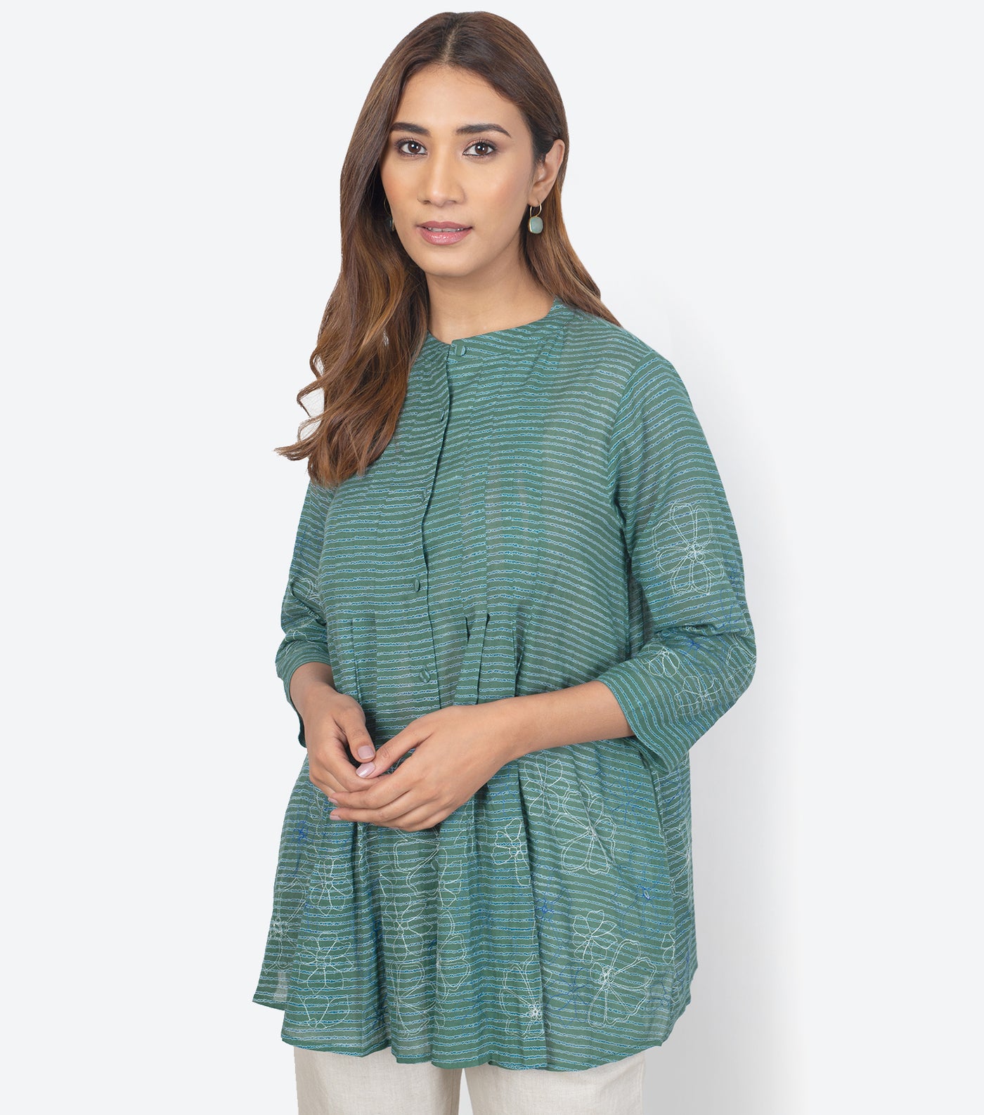 Green Cotton Summer Shirt