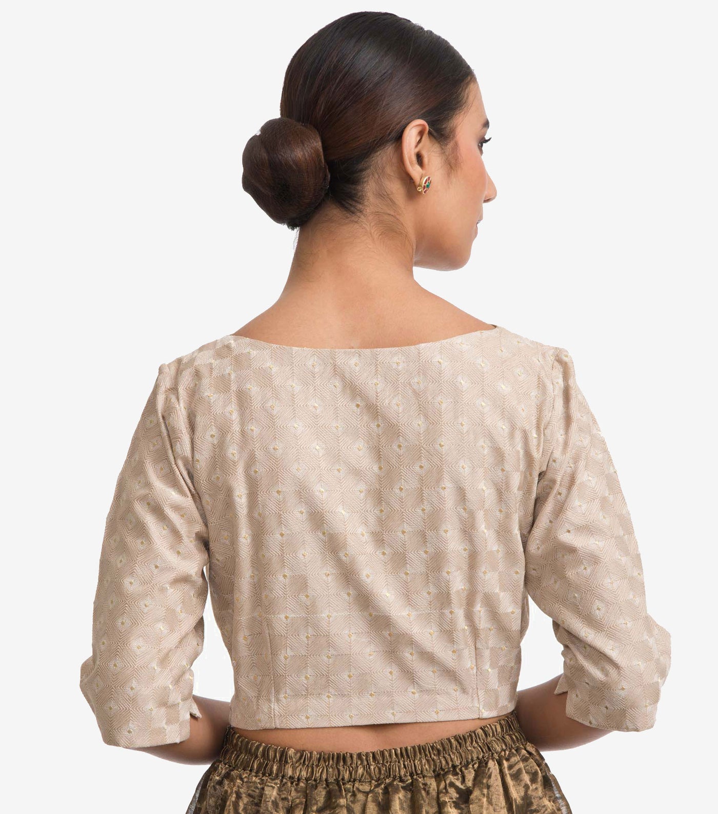 Beige Embroidered Chanderi Blouse