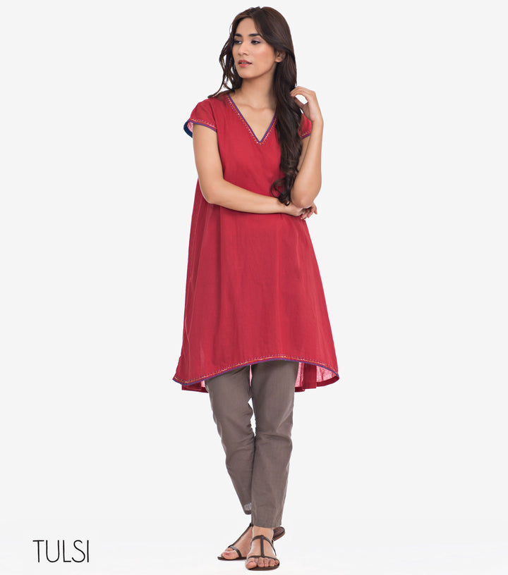 Maroon cambric tunic