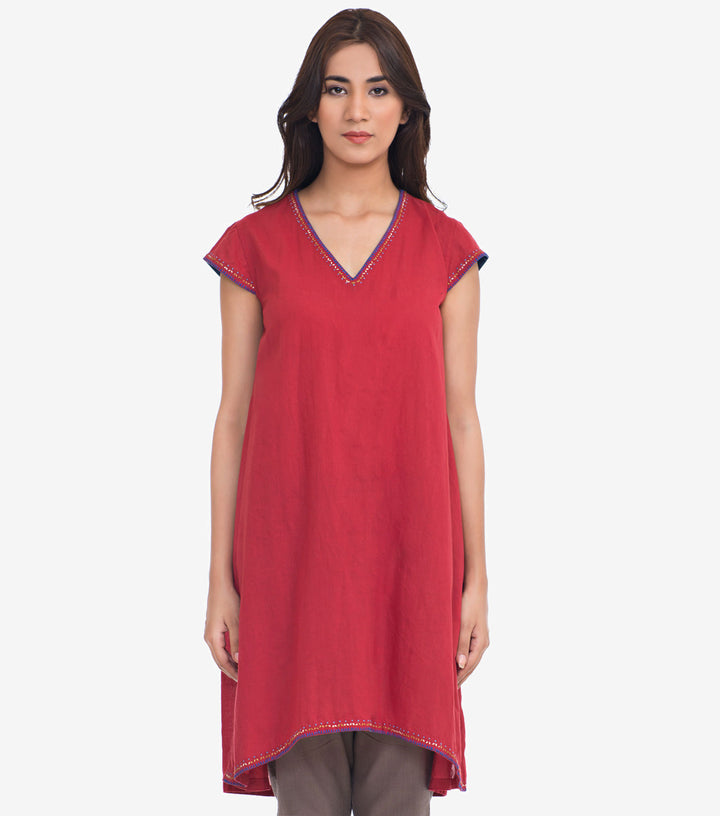Maroon cambric tunic