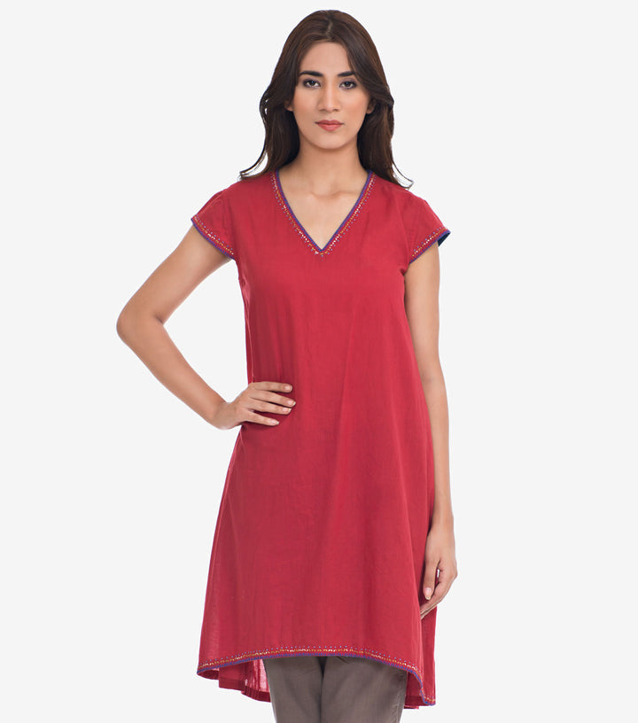 Maroon cambric tunic