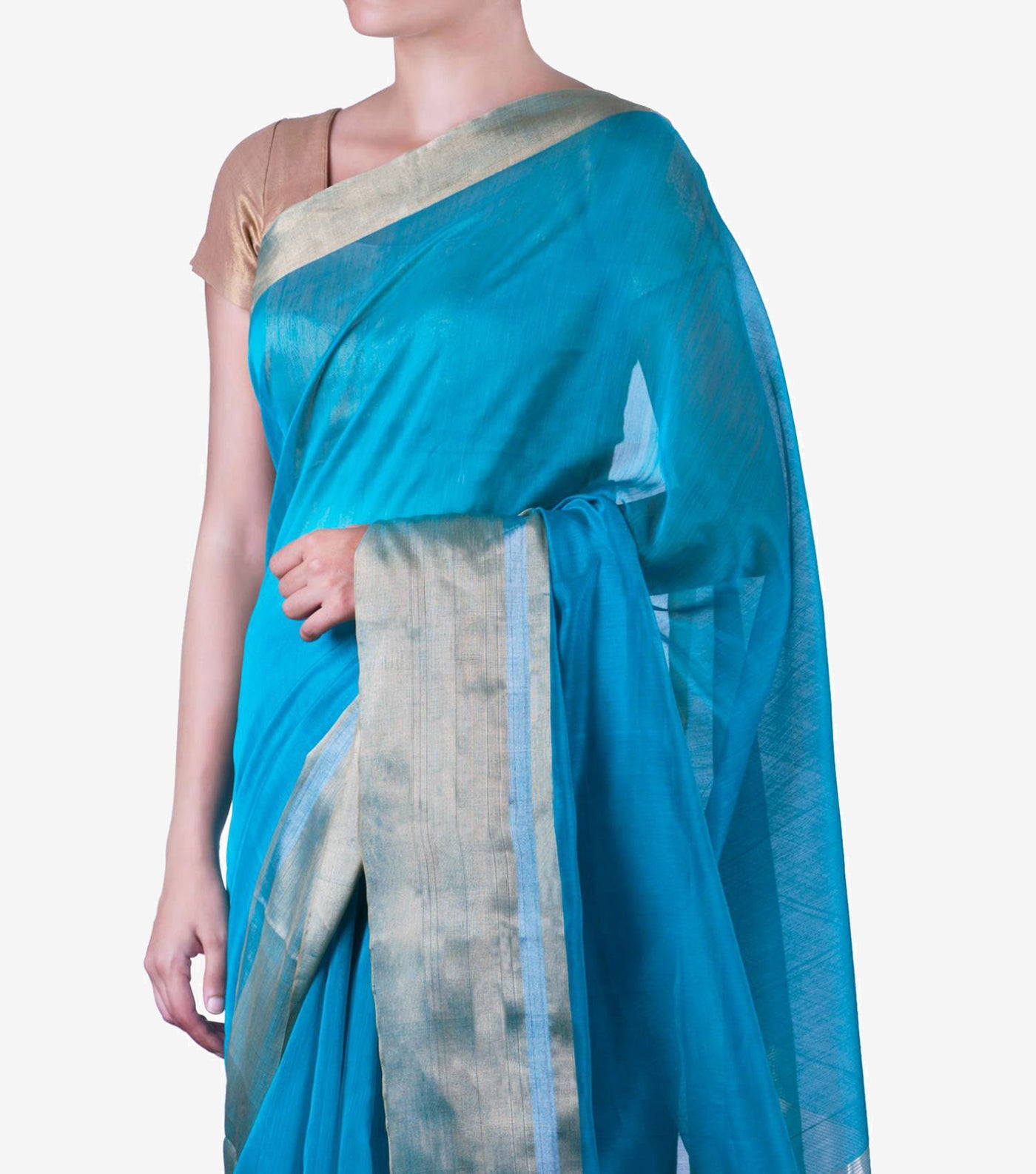 Blue Handwoven Chanderi Saree