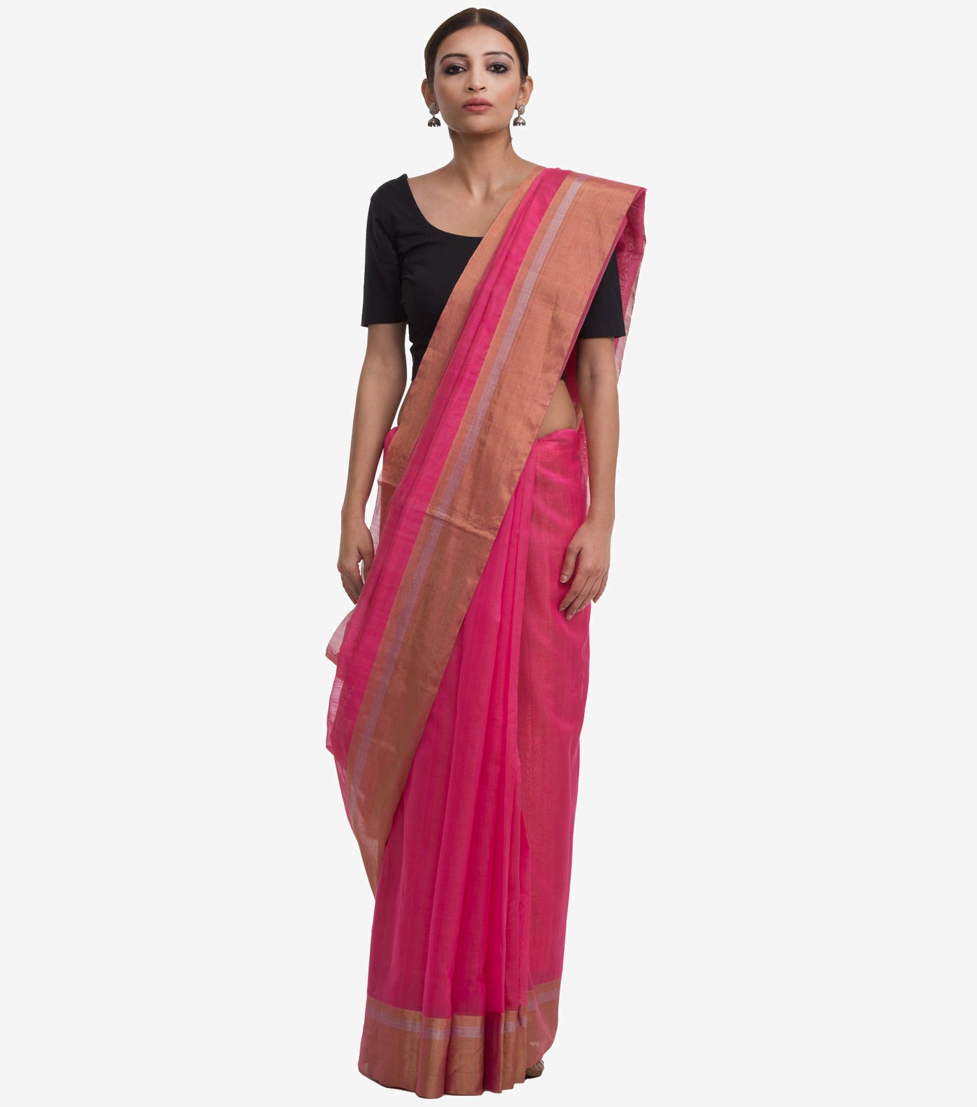 Pink Chanderi Saree