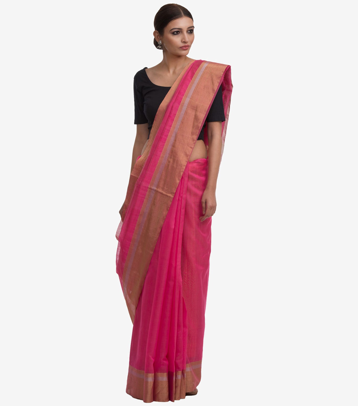 Pink Chanderi Saree