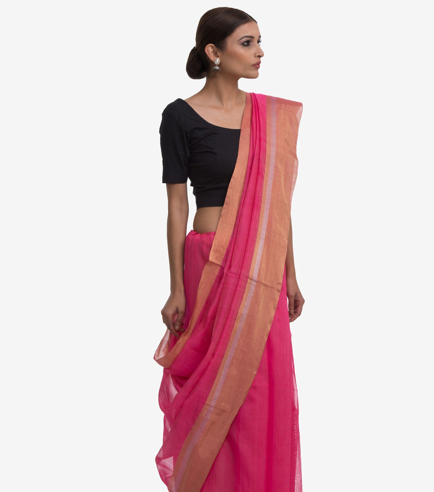 Pink Chanderi Saree