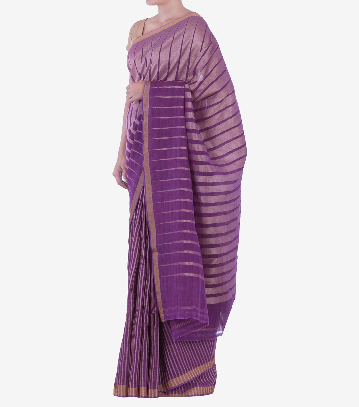 Purple Handwoven Cotton Saree