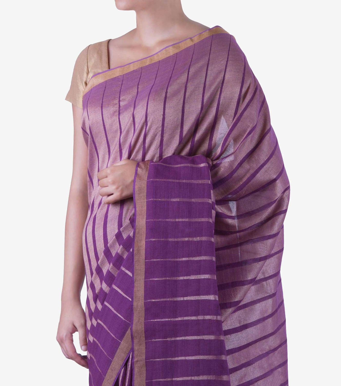 Purple Handwoven Cotton Saree