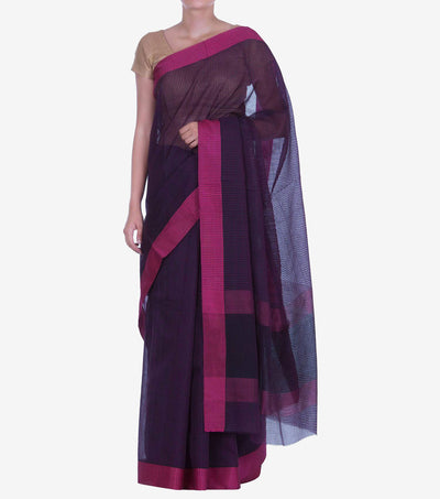 Purple Handwoven Cotton Silk Saree