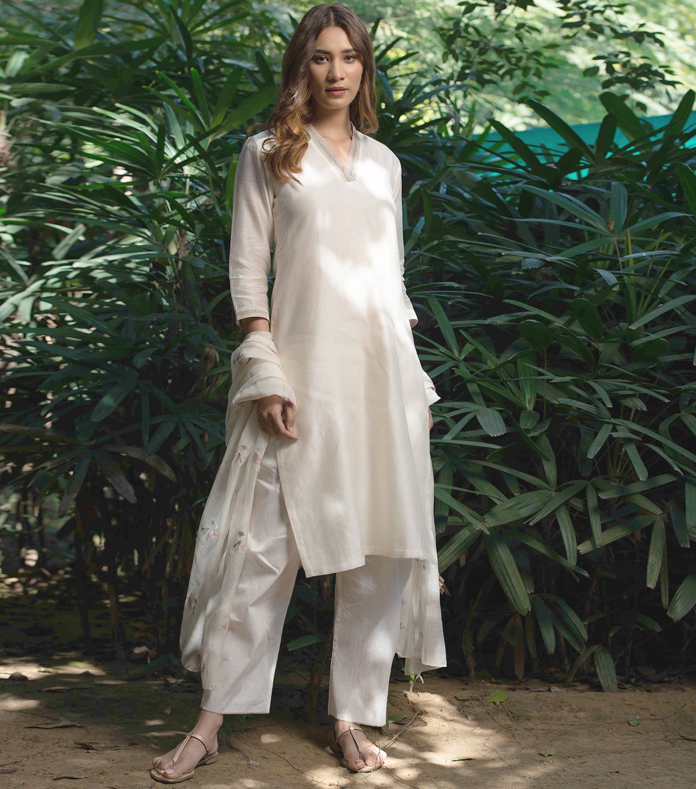 Cult Gaia Kora Silk And Linen-blend Wide-leg Pants in White | Lyst