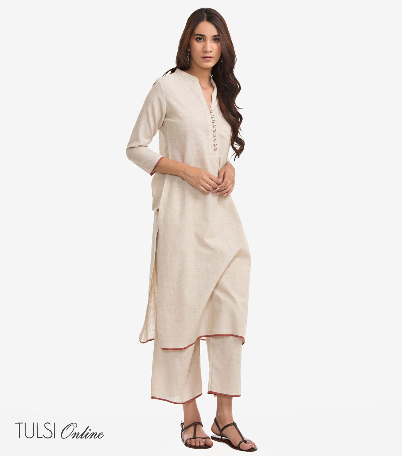 Khadi Cotton Calf Length Women Kurta | Artisan Glory | Shop Online