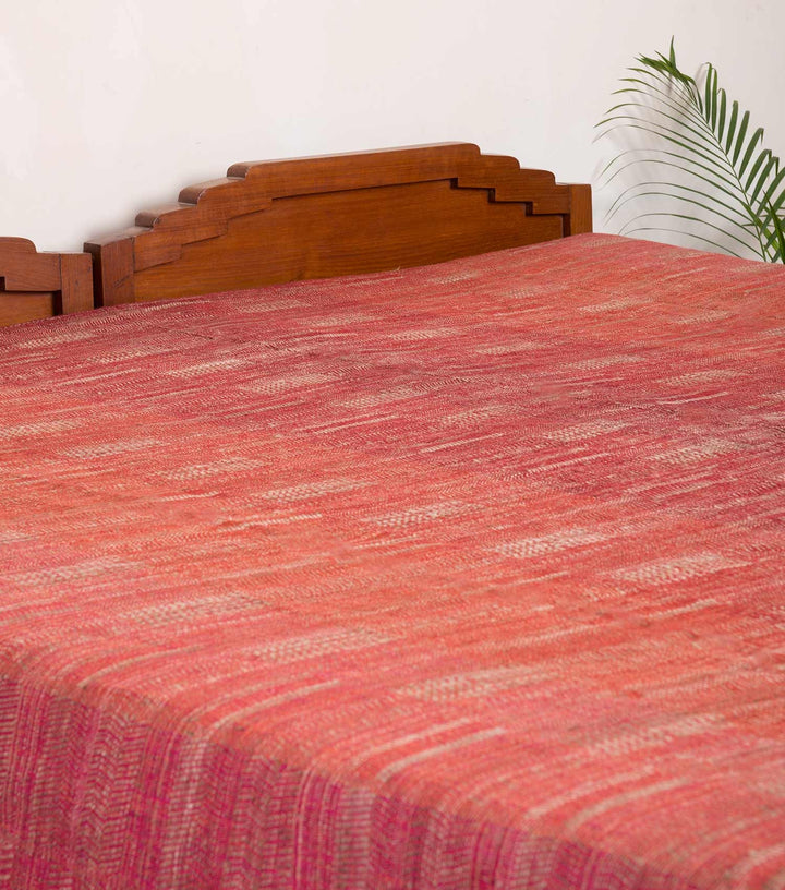 Multicolor linen silk bedcover