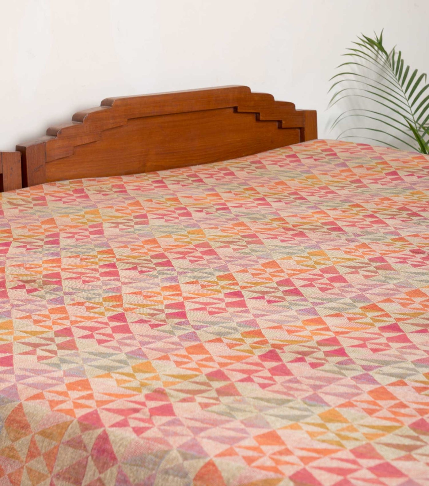 Multicolor linen silk bedcover