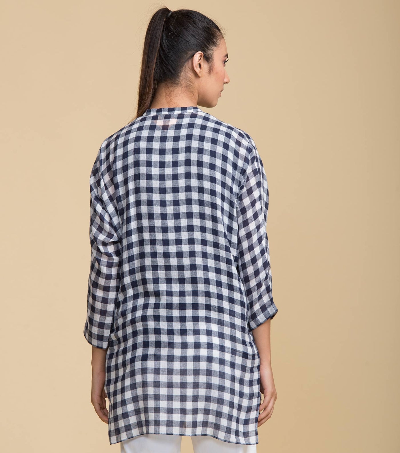 Blue woven cotton shirt