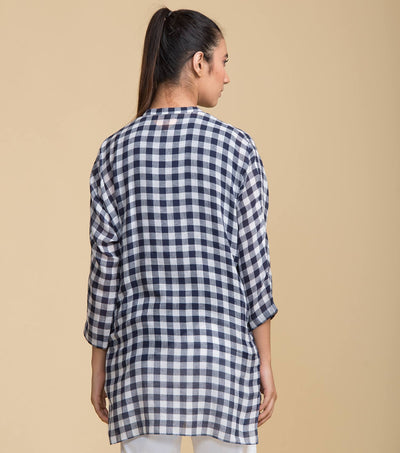 Blue woven cotton shirt