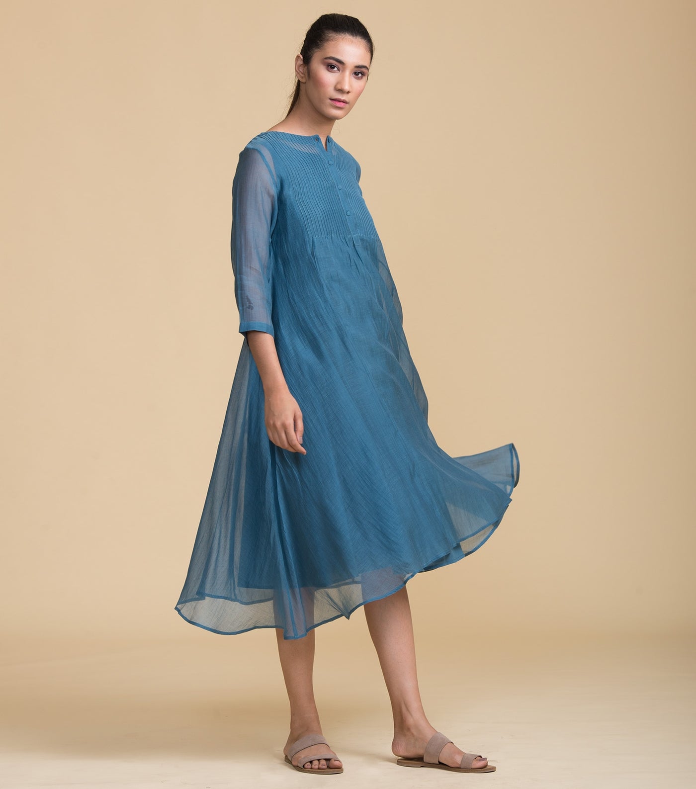 Blue chanderi tunic
