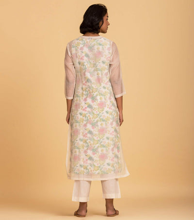 Natural floral chanderi kurta
