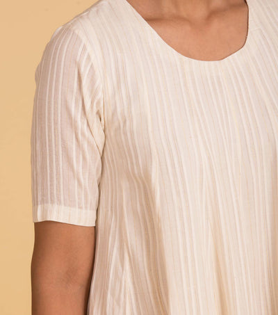 Ivory cotton flared kurta