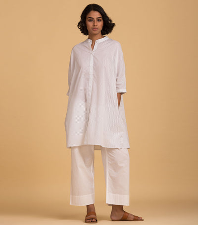 White cotton Shirt Tunic