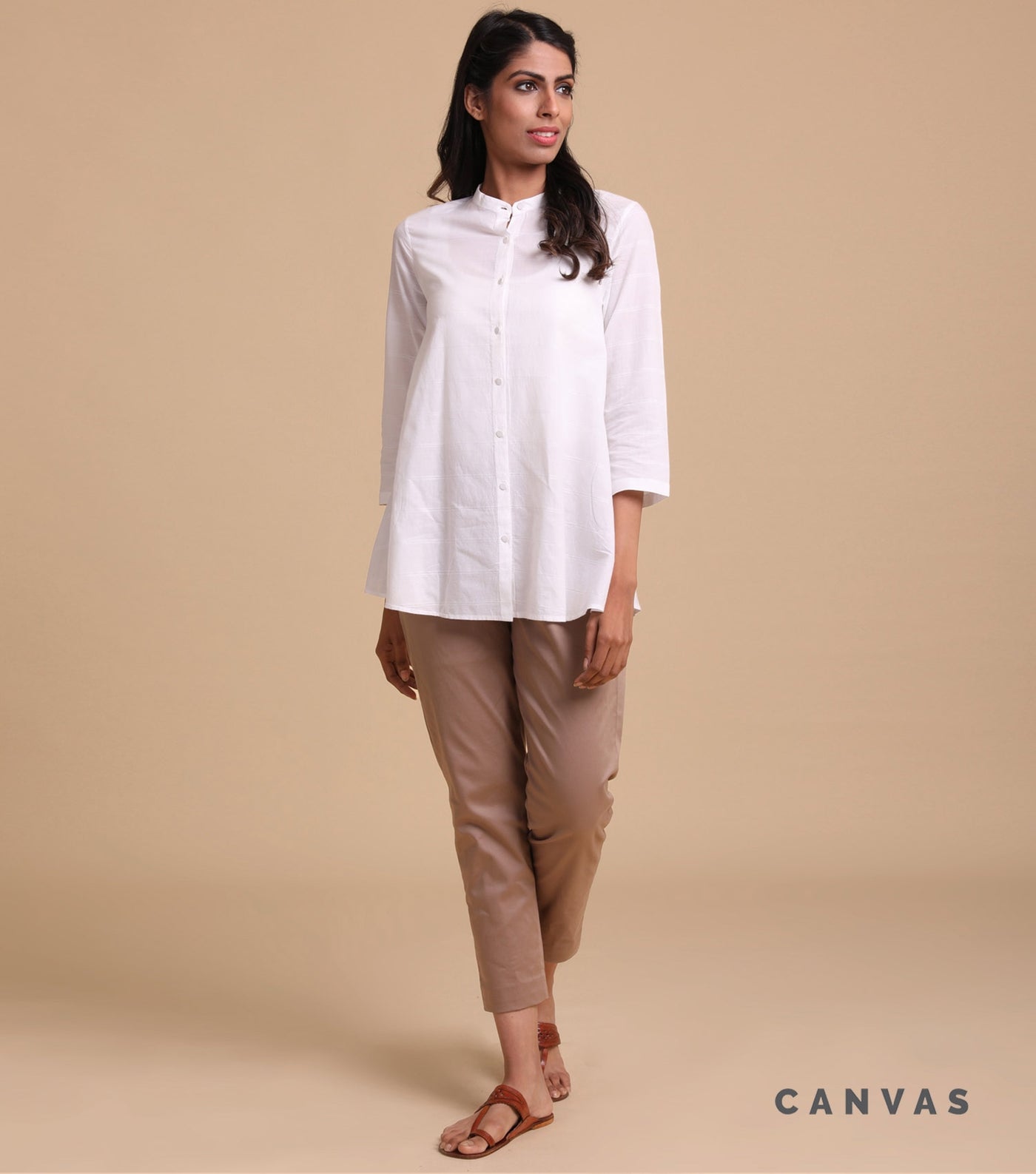 White solid cotton Shirt