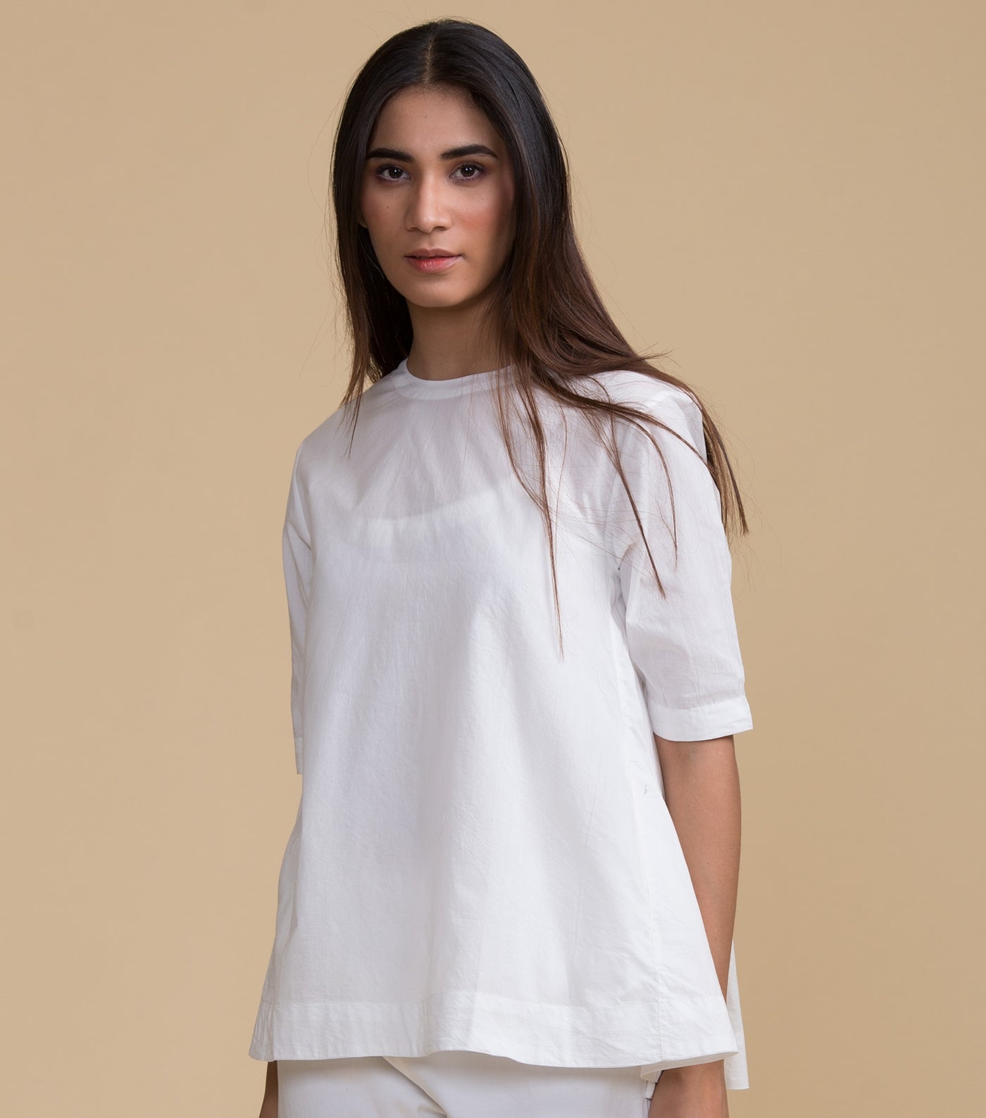 White solid cotton top