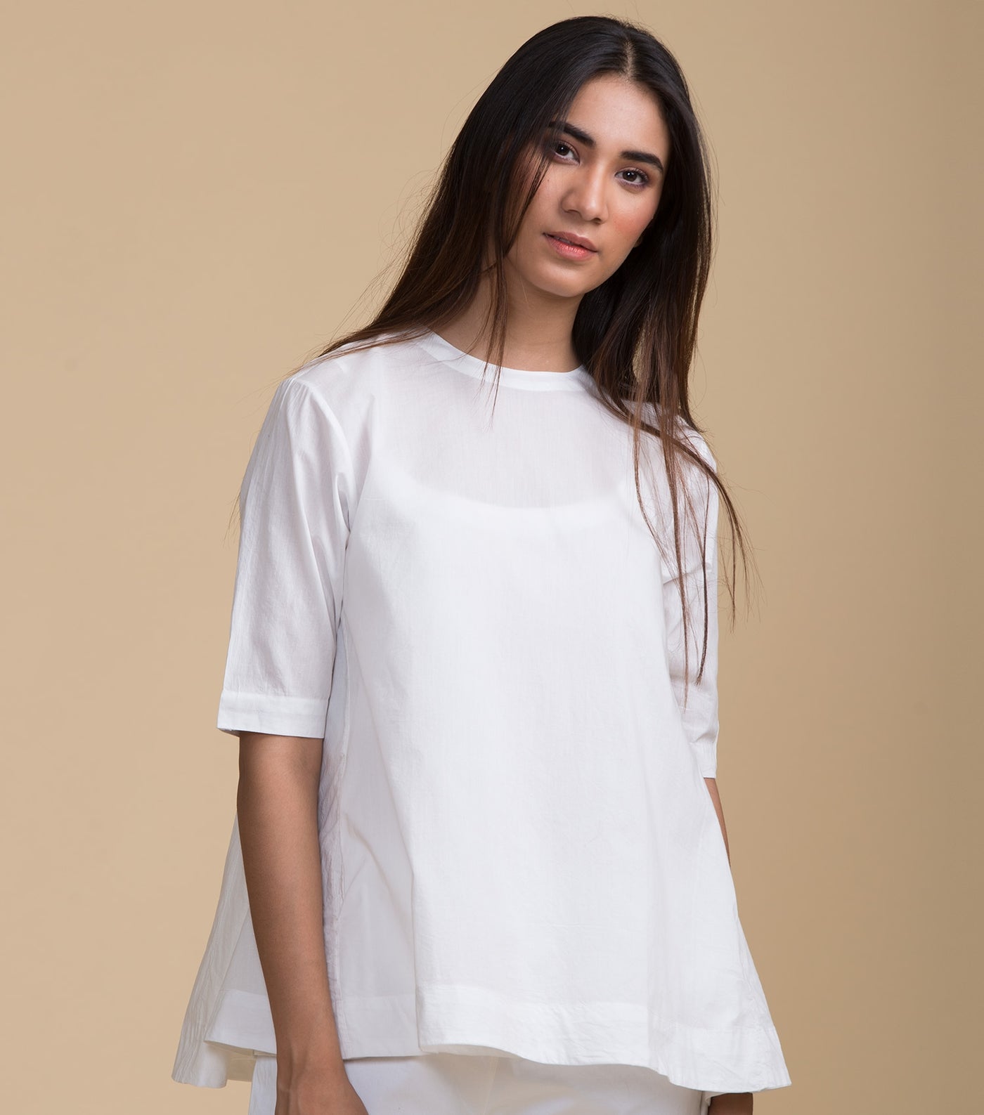 White solid cotton top