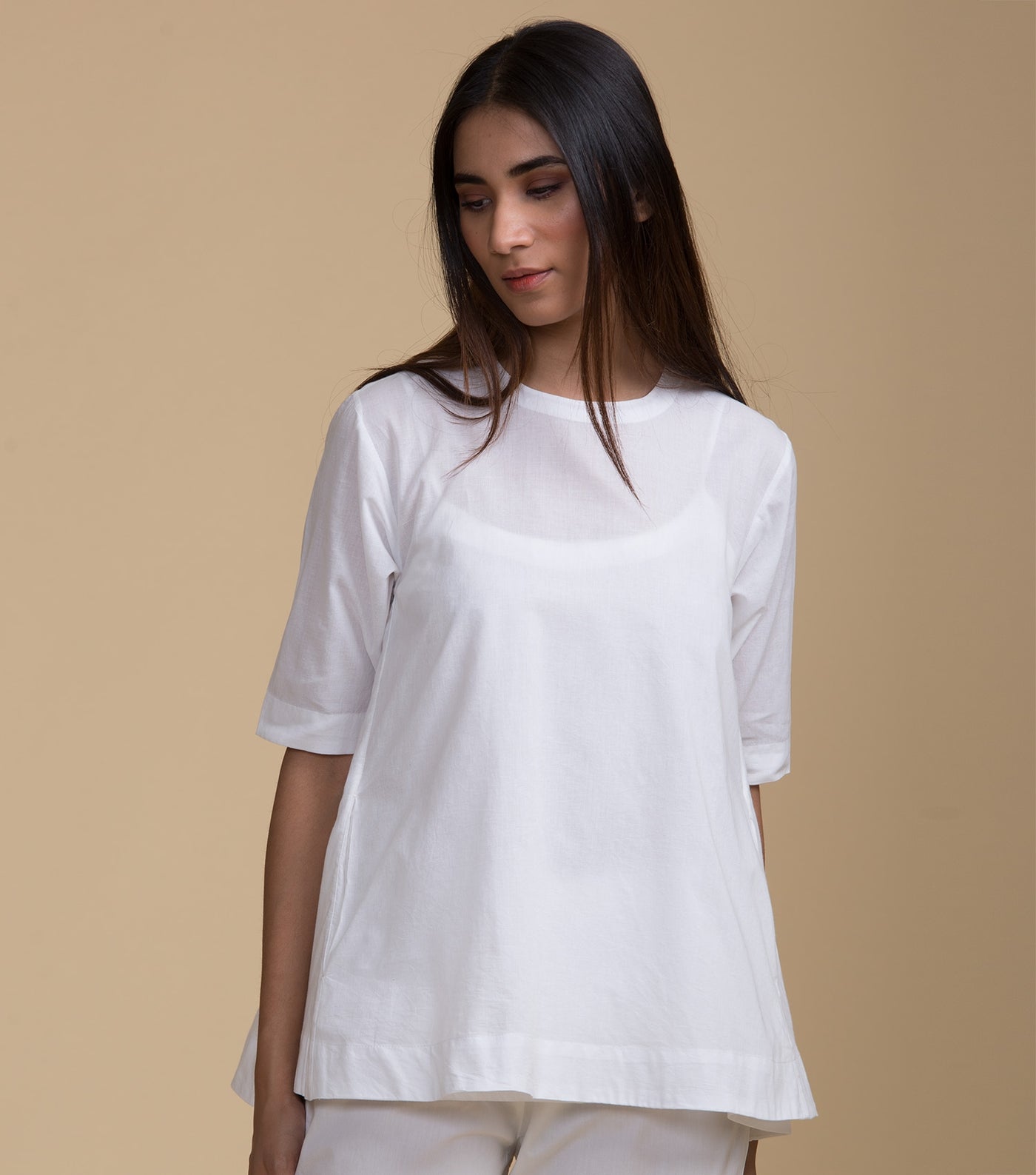 White solid cotton top