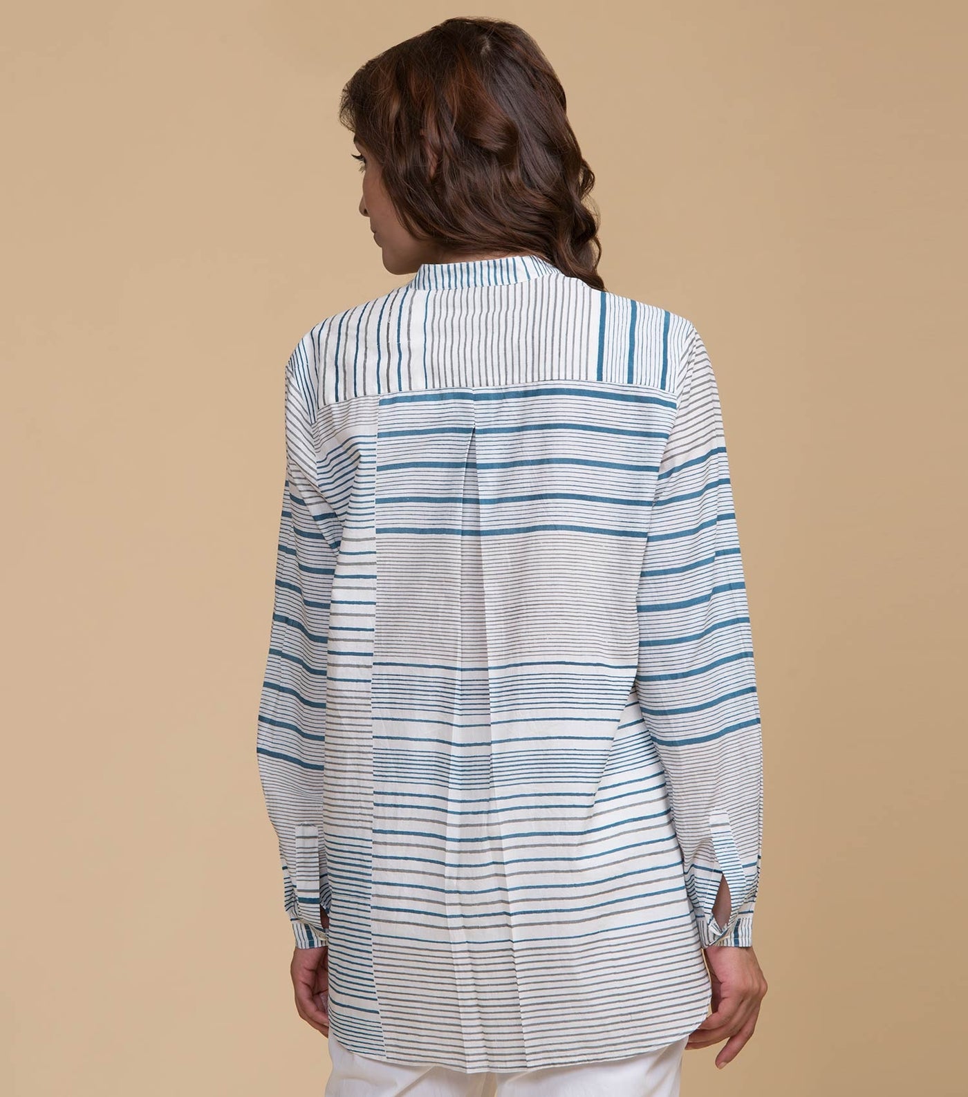 Natural multicoloured stripped top