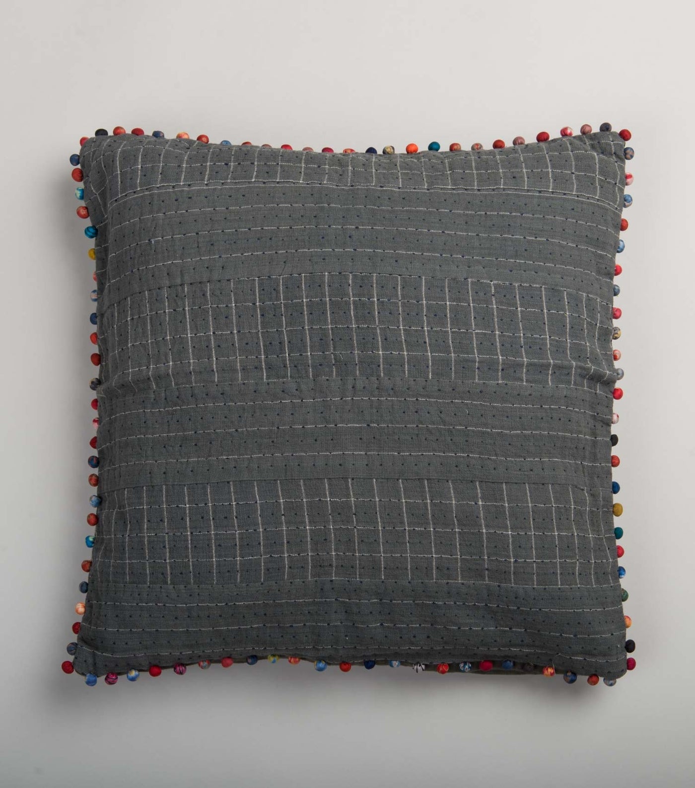 Grey cotton cushion cover