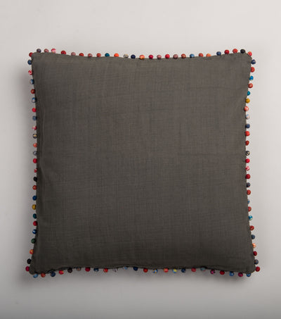 Grey cotton cushion cover