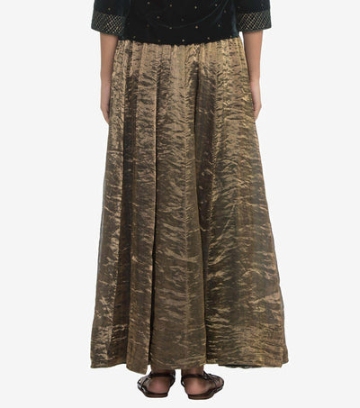 Gold solid flared skirt