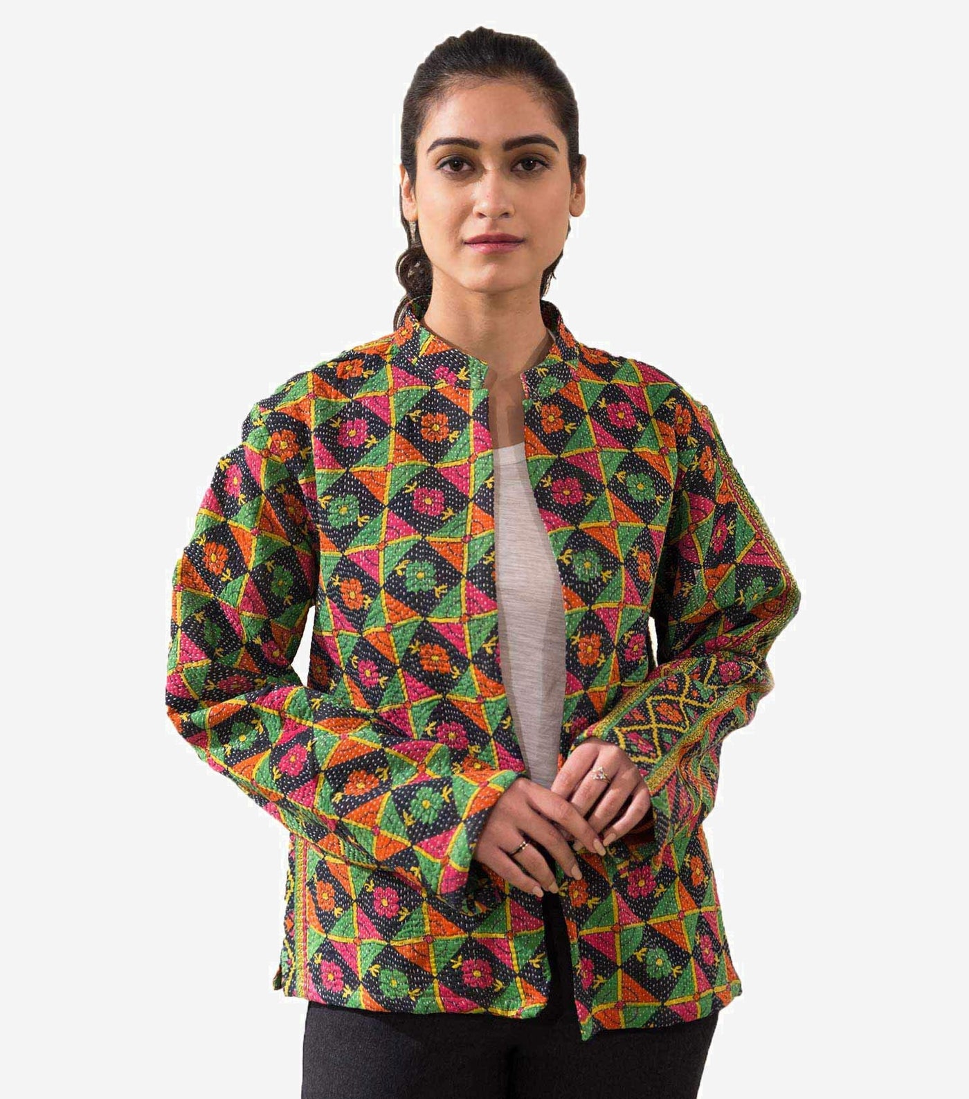 Vintage cotton kantha jacket