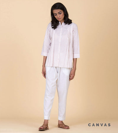 White printed cotton shirt