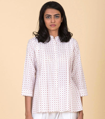 White printed cotton shirt