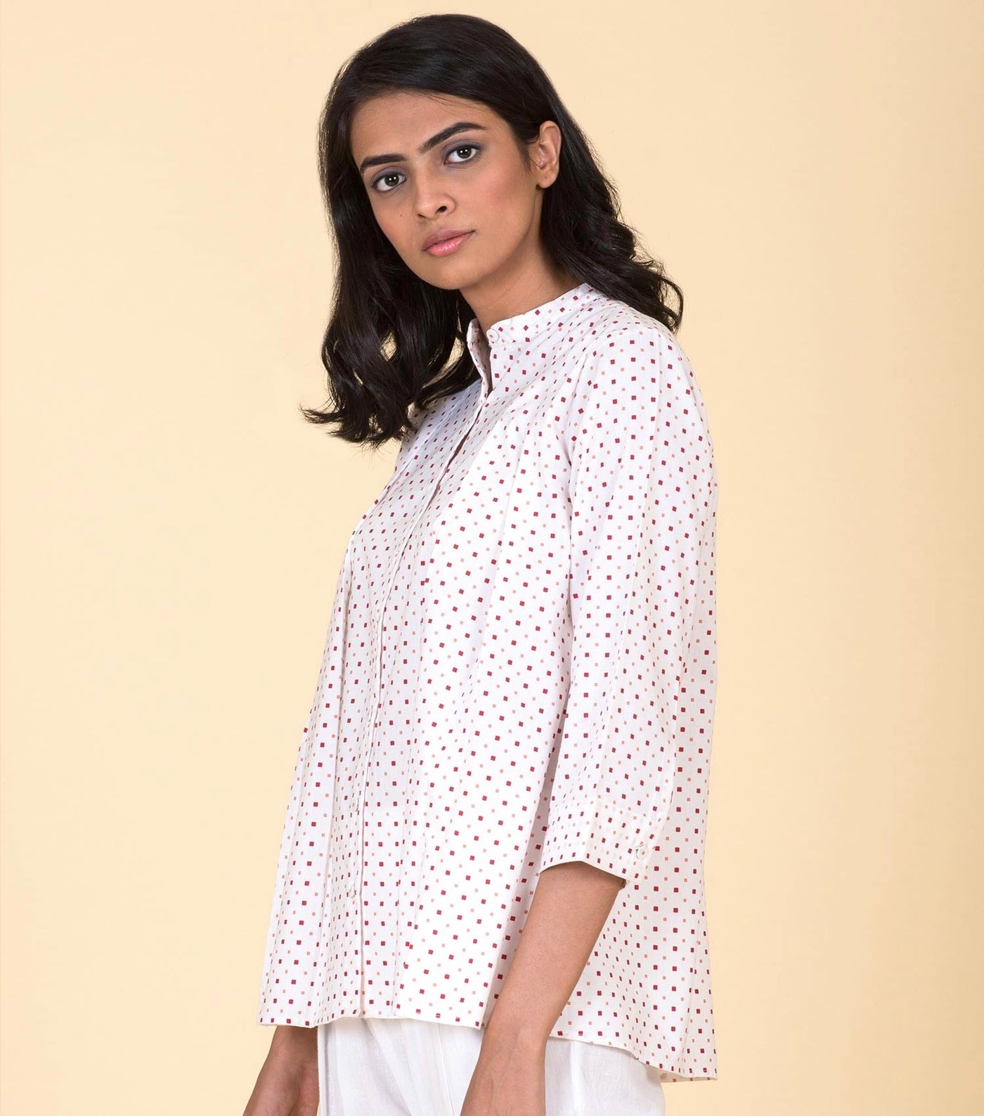 White printed cotton shirt