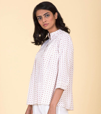 White printed cotton shirt