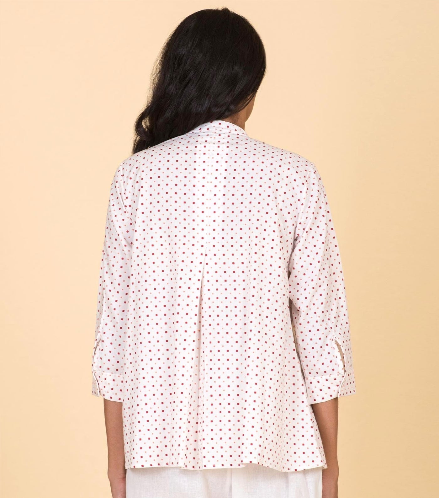 White printed cotton shirt